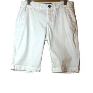 Superdry Mid Rise Bermuda Shorts With Pockets in White Women's Size Small